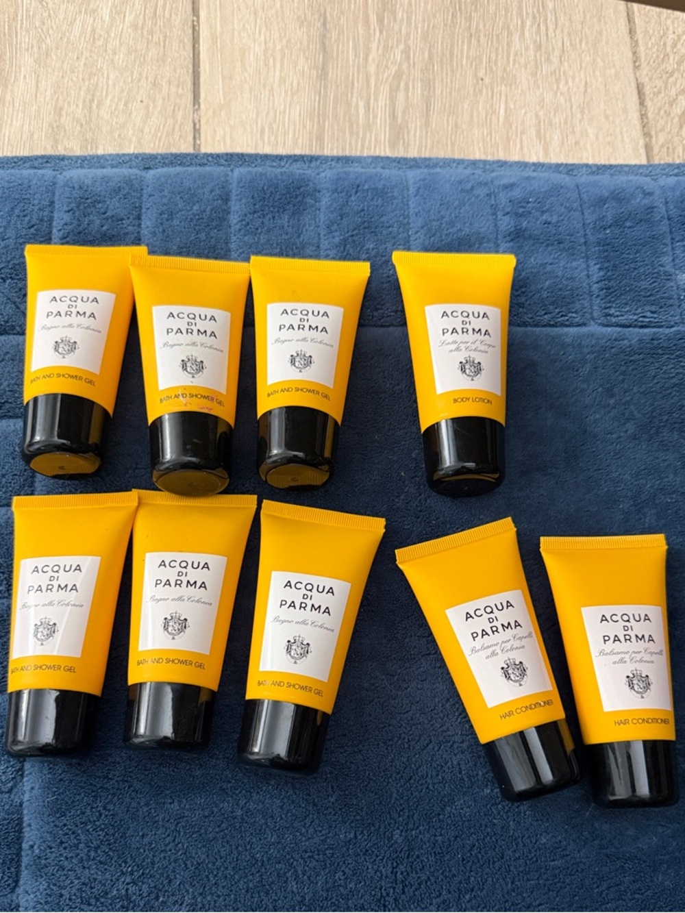 Acqua Di Parma Men’s Travel Toiletries in Bright Yellow Tubes-Never Used!